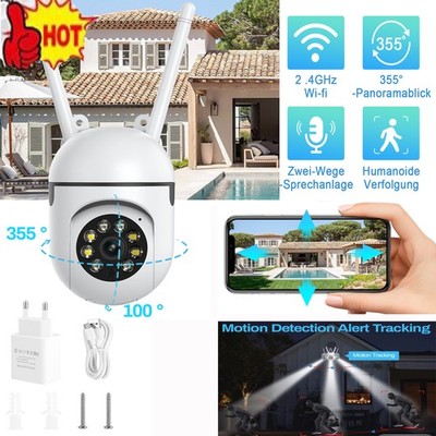  360° NETZWERK CAMERA Innenraum AUßEN ÜBERWACHUNGSKAMERA HD FUNK WLAN WIFI 2.4G