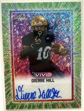2025 Leaf Vivid Football Base Green Shimmer Auto 1/8 Dierre Hill #BA-DH2 Oregon
