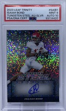 Isaiah Bond Rookie Auto PSA 9/10 -2023 Leaf Trinity ‘Silver Steel’ /10 -Browns