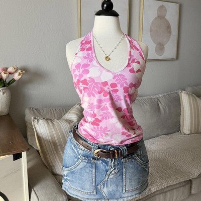 Pink Floral Halter Tank Top (Pinko)