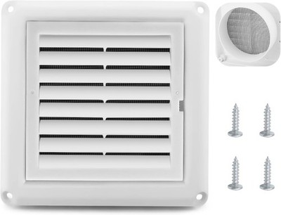 Cenipar 4'' Louvered Vent Cover Dryer Exhaust Air 4 Inch Fixed Louver, White 