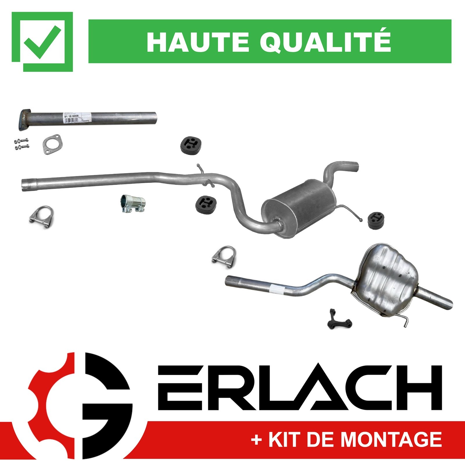 Silencieux échappement Golf VI Variant 1.2 TSI résout le bruit et la rouille du pot