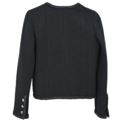 Chanel Little Black Line Single Breasted Collarless Jacket Black