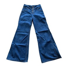 Vintage 70s Bell Bottom Jeans By Maverick 24x28 Flares Denim