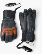 HESTRA Alpine Pro Fall Line Unisex Leather Gloves  Size 6 XS  NAVY/BROWN 190
