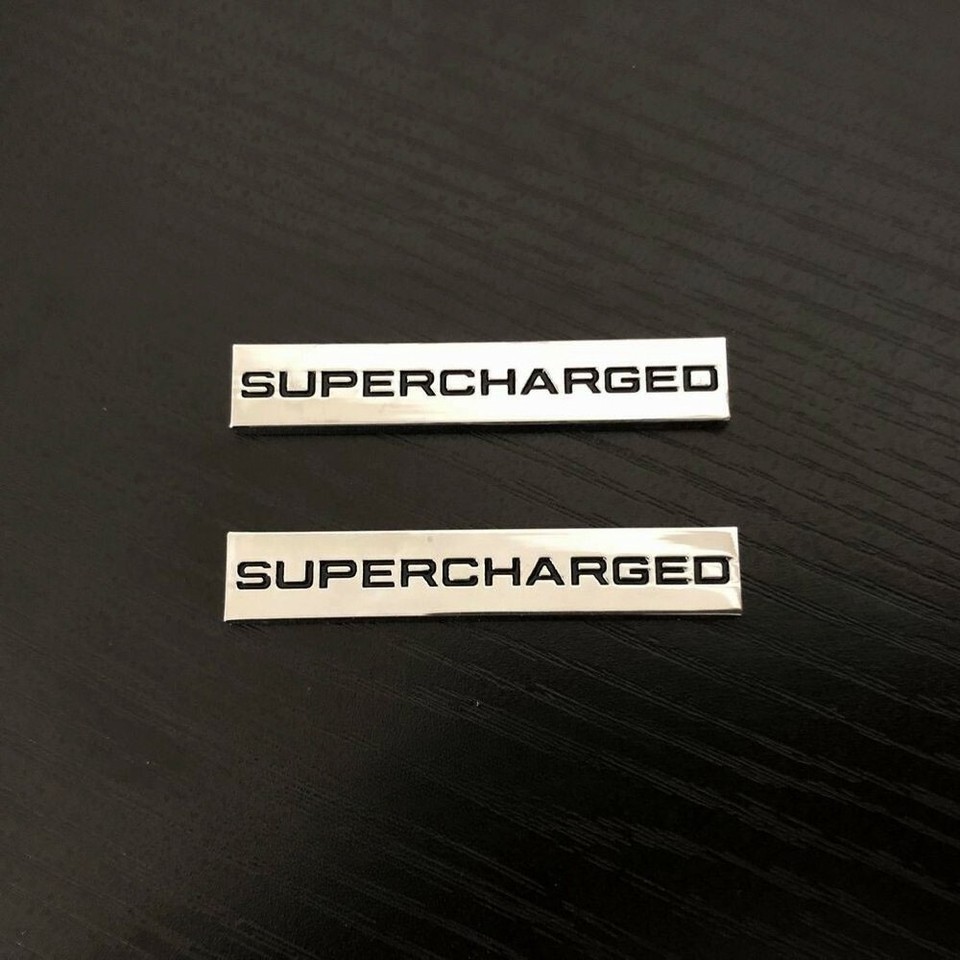 2pcs Metal Supercharged Car Trunk Fender Emblem Badge Decal Sticker ...