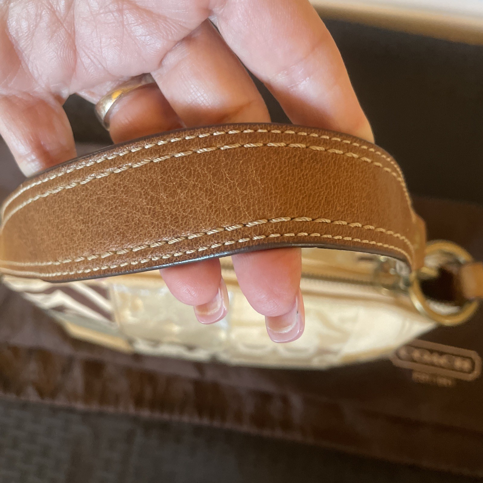 Vtg Coach Brown Gold Patchwork Monogram Animal Pr… - image 8