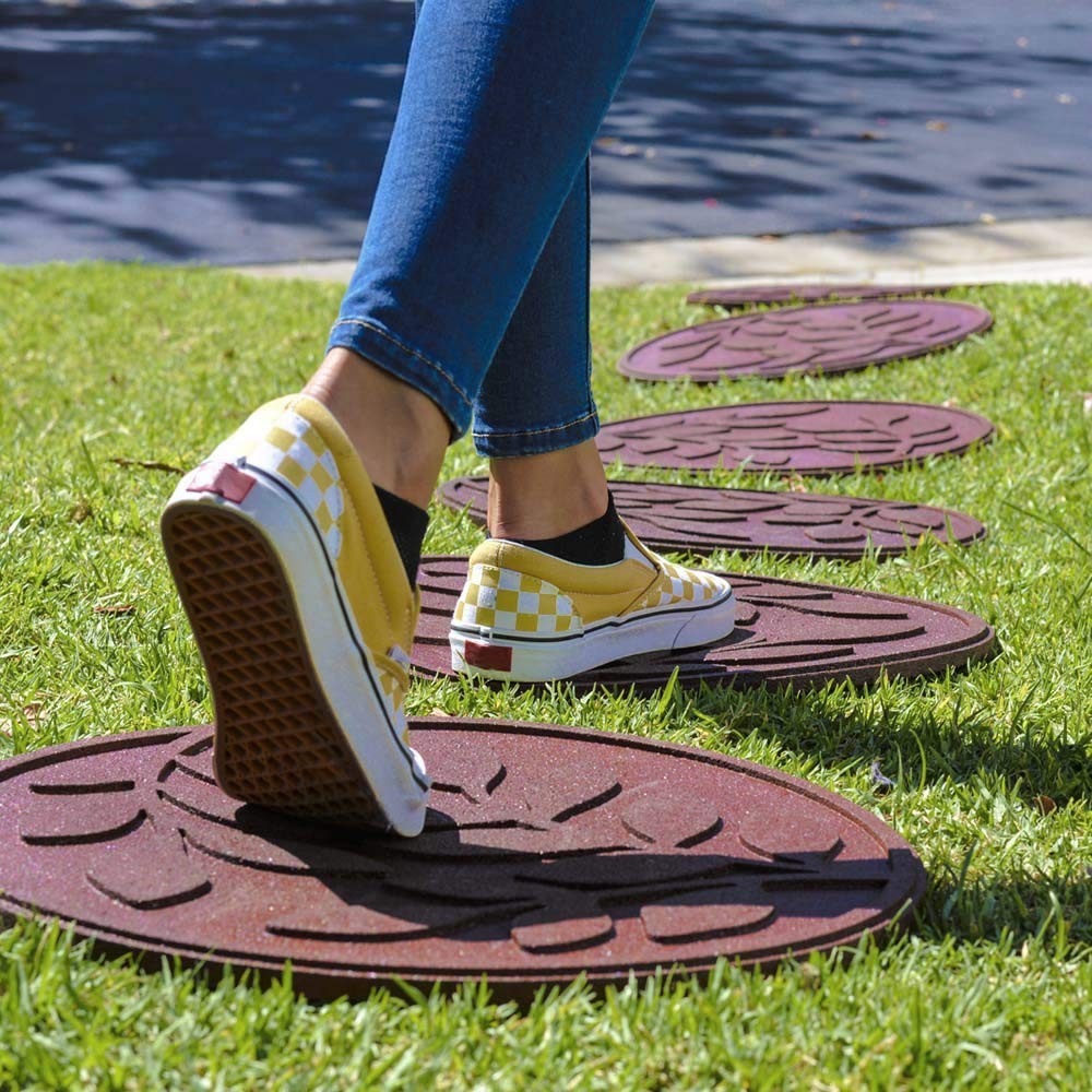 Rubber Garden Stepping Stone with Olive Leaves Design 17-3/8", 3/4 ...