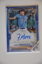 2021 Bowman Draft Frank Mozzicato Blue Wave Auto Refractor 1st Royals