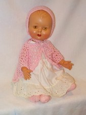 16" Vintage All Celluloid Movable Baby Doll Marked Evergreen Made In Hong Kong