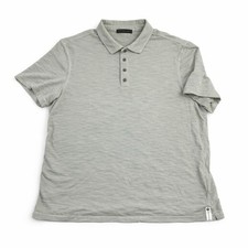 Calvin Klein Mens Cotton Polo Shirt Gray Short Sleeve Preppy Breathable Top XL