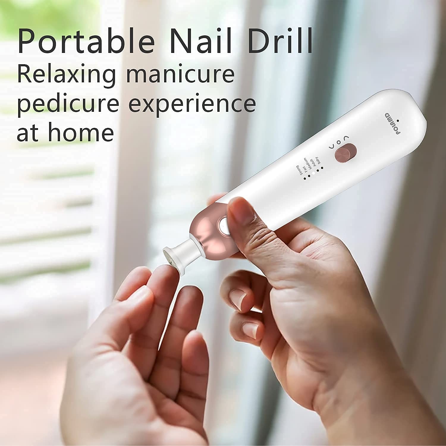 Professional Manicure Pedicure Kit, Electric Nail File Set, Cordless White 