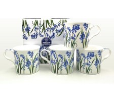 HERITAGE FINE Bone China 4 Mugs Gift Boxed Bluebell Design Free Delivery