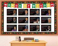 Black History Month Bulletin Board Set Words of Wisdom Classroom Decorations ...
