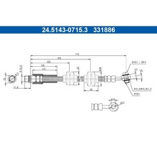 Bremsschlauch ATE 24.5143-0715.3 für Renault Espace V Talisman Megane IV