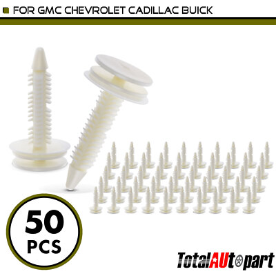 50Pcs Door Trim Panel Retainer Fasteners Triple Head for Chevrolet 7.94mm Nylon