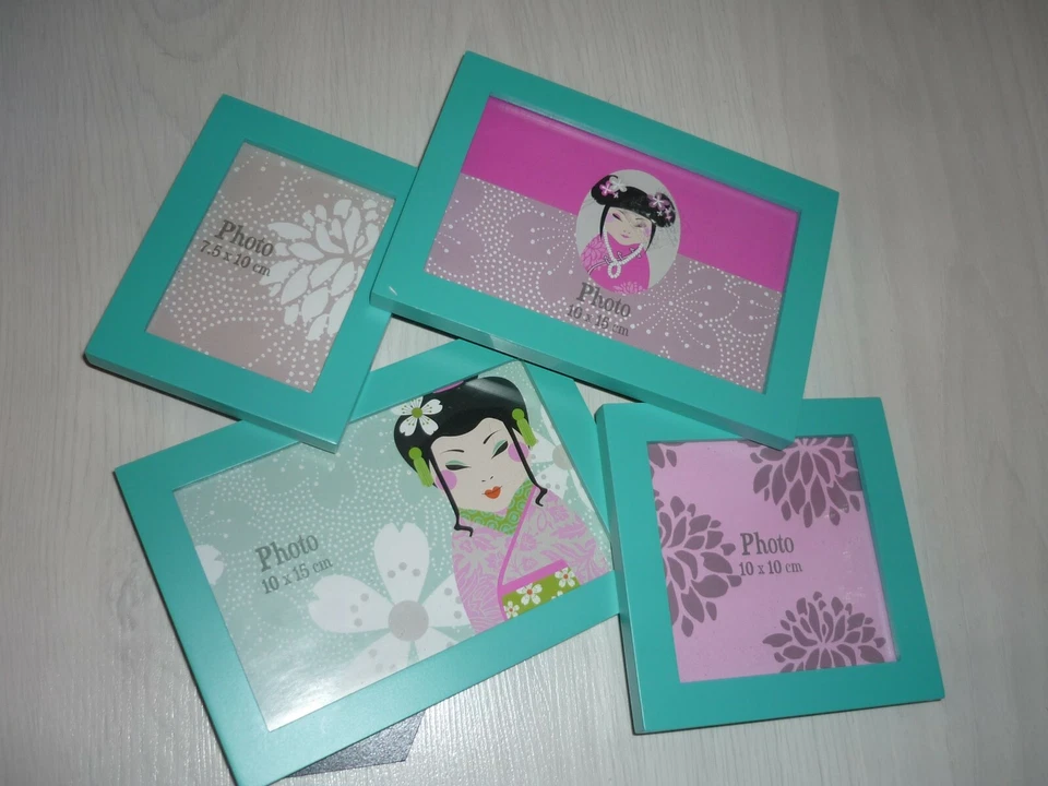 Cadre 4 photos pêle-mêle bleu turquoise Maison du Monde - Photo 4/4