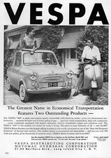 1960 Vespa 400 Sports Convertible Moped Original Rare Print Ad