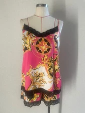 Star Julien MacDonald Pyjama set pink lace trim cami shorts UK 10 EU 38