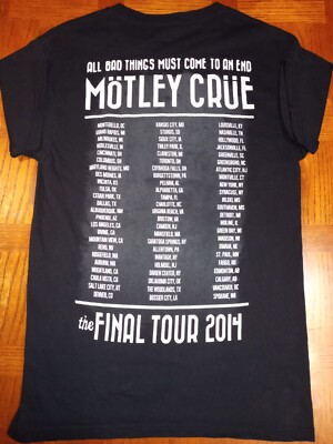 VINTAGE 2014 MOTLEY CRUE FINAL TOUR T SHIRT..SIZE SMALL..19