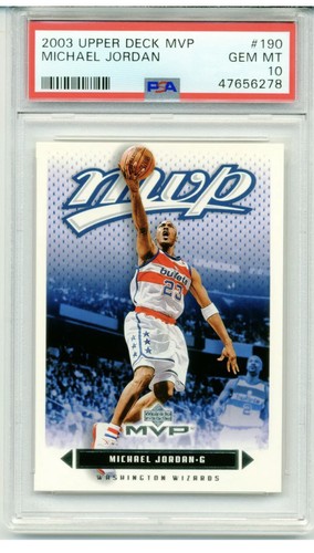 2003 Upper Deck MVP Michael Jordan #190 BULLETS JERSEY RARE Low Pop MINT PSA 10! - Picture 1 of 4