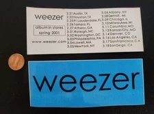 WEEZER 2001 Blue Tour Original Authentic Promo Sticker Flawless New Old Stock