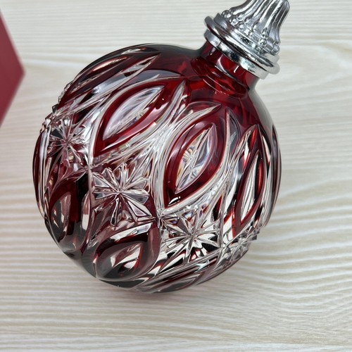 New WATERFORD 2017 RED RUBY CASED Cut Crystal XMAS Ball Ornament 40023172 BOX - Picture 10 of 20