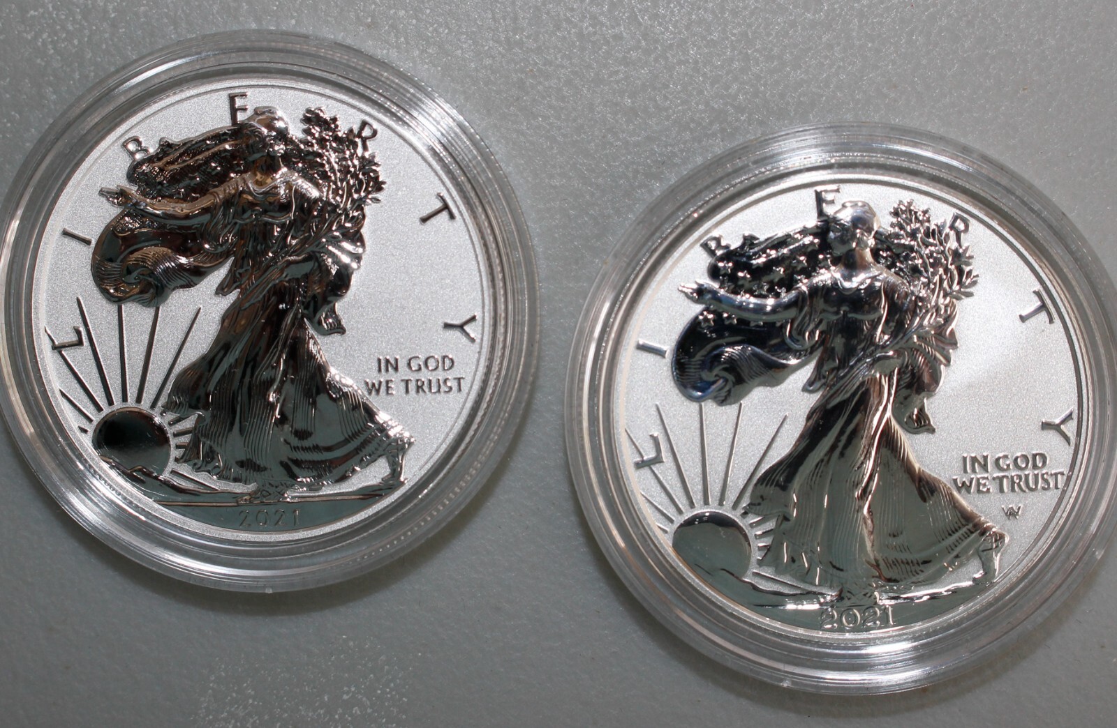 2021 American Silver Eagle 2-Coin Reverse Proof Set Two .999 ASE $1 Box ...