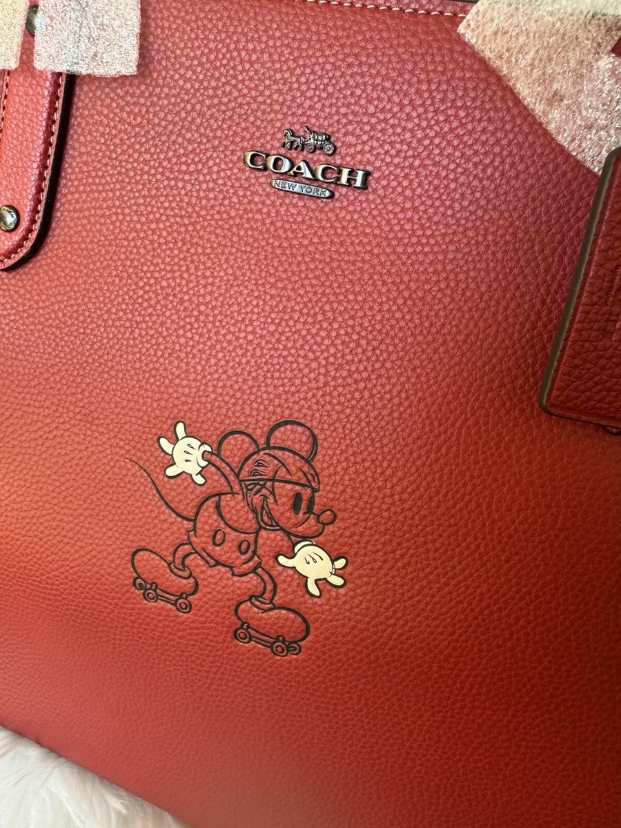 NWT 89975 Disney X Coach Central Tote With Zip With Mickey Mouse