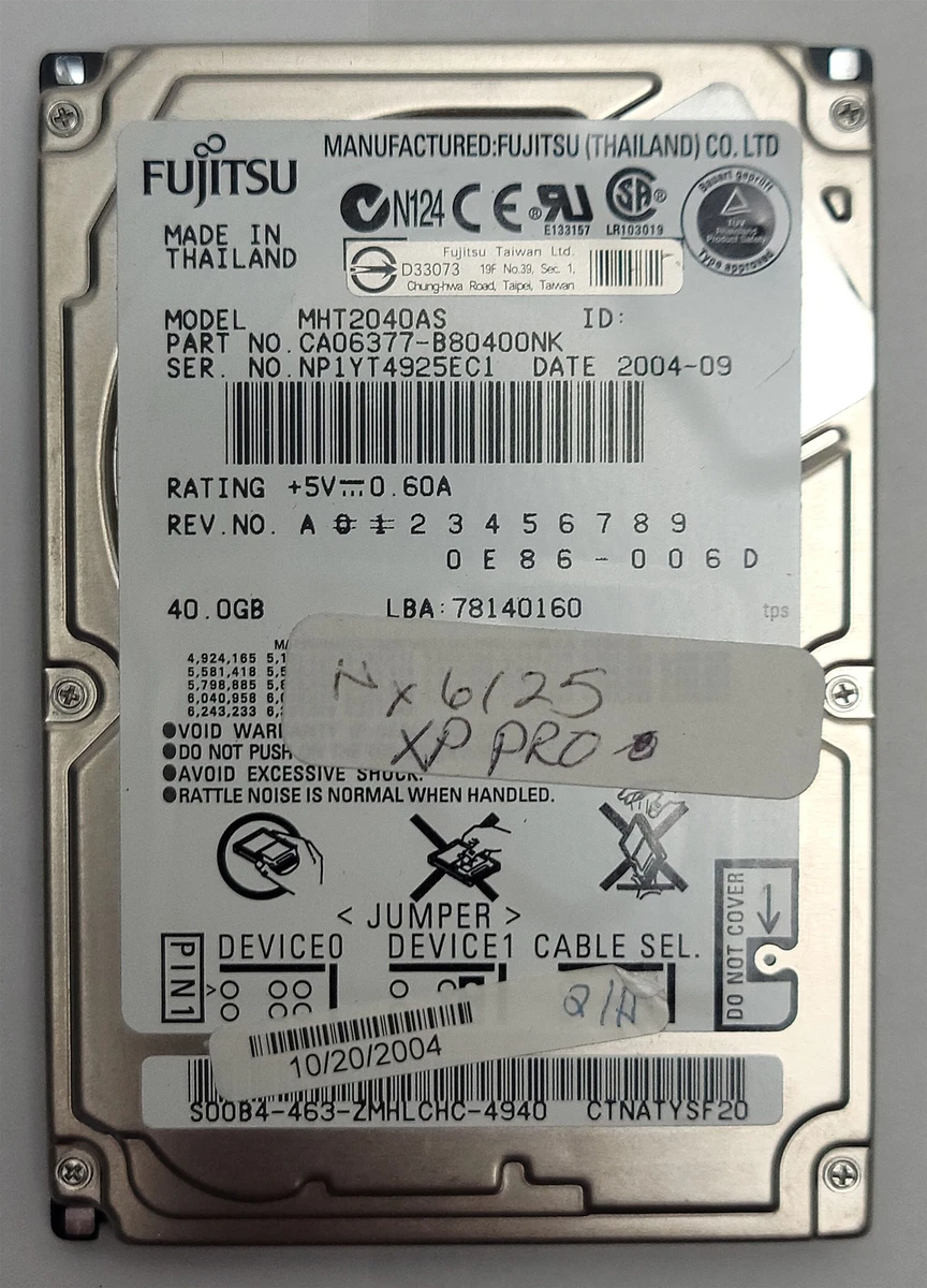 Fujitsu 40GB,Internal,5400 RPM,6.35 Cm (2.5") (MHV2040AH - Foto 10