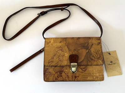 PATRICIA NASH Lanza ITALIAN SKETCHBOOK Crossbody Bag Purse Leather Tan Brown NWT