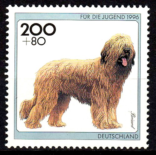 1840 postfrisch BRD Bund Jahrgang 1996 Hund Haustier Briard Rasse Frankreich