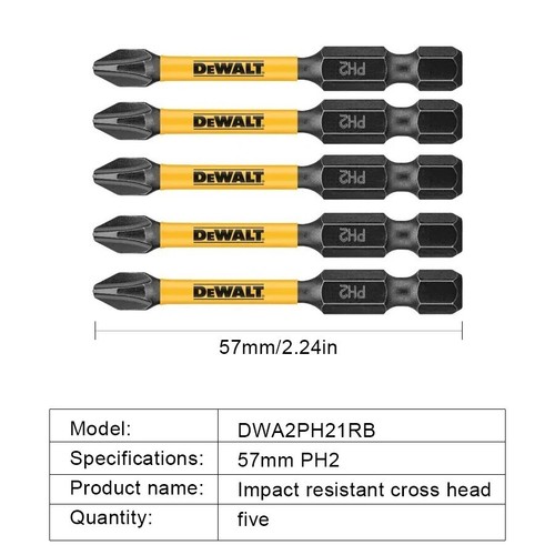 DeWALT DT7998T PH2 57mm FLEXTORQ High Impact Screwdriver Bits UK Seller - Picture 12 of 13