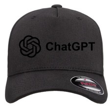 ChatGPT Logo Chat GPT OpenAI Hat Flexfit Baseball Cap Printed Emblem