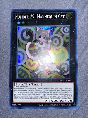 ピースレアカード ギュリ Yugioh Number 29: Mannequin Cat OP21-EN009 Super Rare Near Mint | eBay