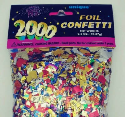 Vintage Foil Confetti New Years 2000 unique party favors NOS Millennium