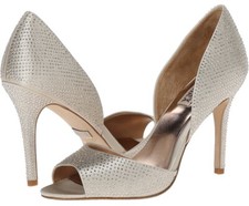 Badgley Mischka Mitzi Satin Rhinestones D'Orsay Pumps Women US 9 Brand New
