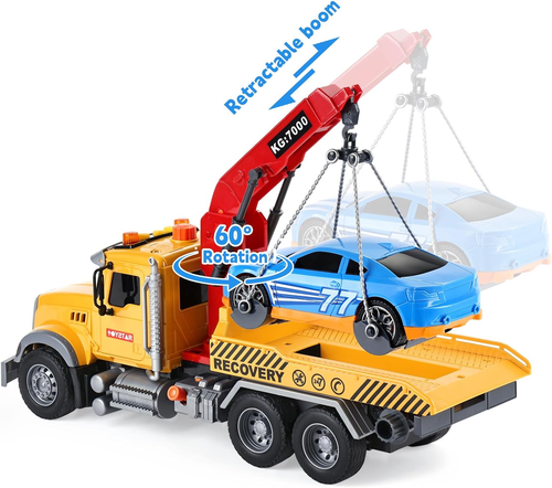 Tow Truck Toys for 3 4 5 6 7 Year Old Boys Big Construction Toy Trucks for Boys - Picture 4 of 7