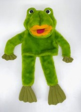 Vintage 1982 Dakin FLICKER FROG Hand Puppet - Green Plush