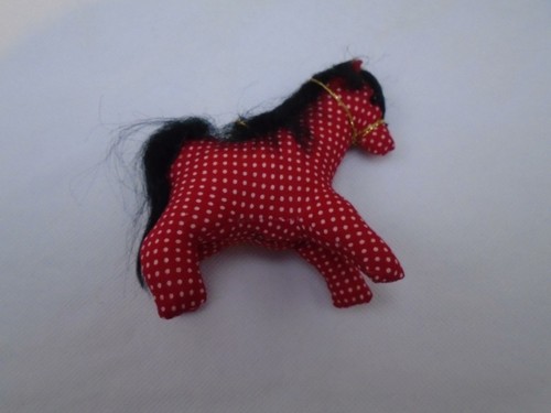 VINTAGE BOALT POLKA DOT PONY HANDMADE SIGNED FOLK ART XMAS ORNAMENT FREE S&H 518 - Imagen 5 de 7