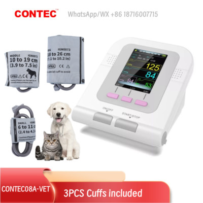 Dog Cat CONTEC08A-VET Digital Blood Pressure Monitor Veterinary NIBP Meter+3Cuff