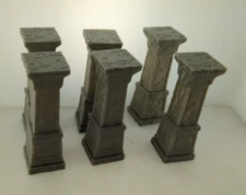 6 dungeon pillars 28mm terrain FREE NEXT DAY SHIP|Alternate Wargaming Miniature