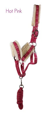 Halfter Set von QHP mit Kunstfell unterlegt verschiedene Farben Shetty,Cob ,Full