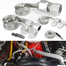 Stainless Steel Braided Hose Sleeving Kit Radiator Heater Fuel Hose Universal