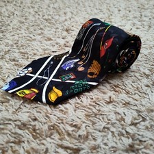 VTG Nicole Miller 1993 100 Silk Sports Theme Neck Tie