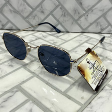 NWT Panama Jack Sunglasses PJP 23 1003 BLU Gold Metal Frame Blue Lenses