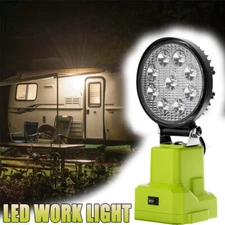 Cordless LED Work Light Flashlight for Ryobi 18V One+ Li-ion Battery 27W