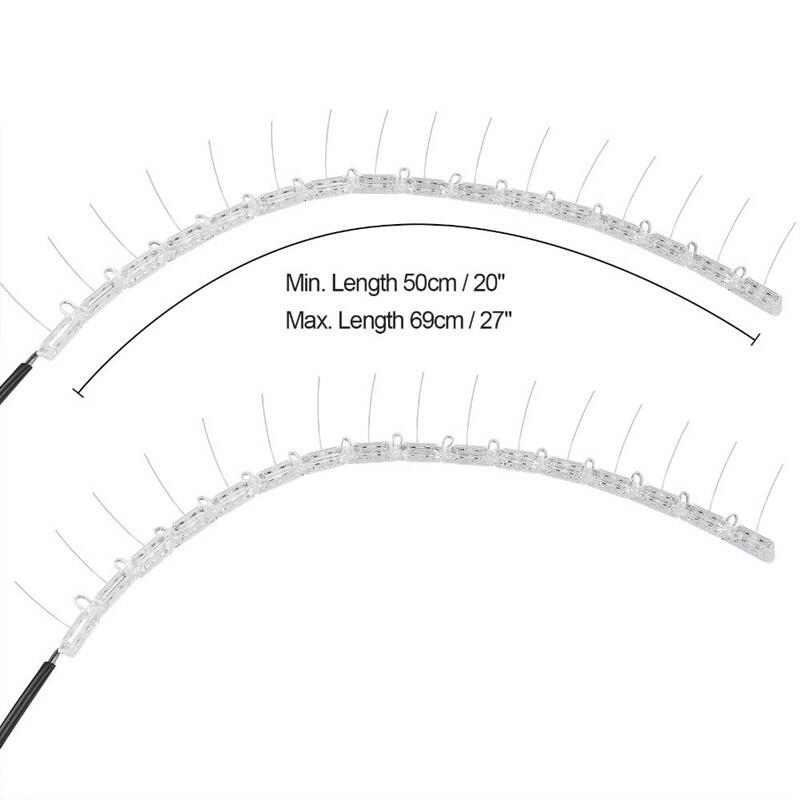 2x Flexible Crystal Tears LED Strip Light Car Headlight DRL Daytime