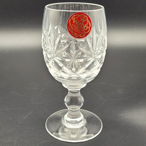 Webb Continental Hand Cut Set of 6 Port Small Wine Crystal Glasses Boxed 13.5cm - Picture 11 of 15