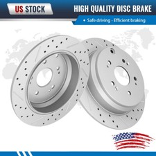Rear Drilled & Slotted Brake Rotors for 2005-2014 2015 2016 Honda CR-V Acura RDX